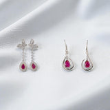 4X6mm Lab Grown Gemstone Earrings Ruby Sapphire Colombia S925 Butterfly Long Earring for Women Fashionable Christmas Party Daily