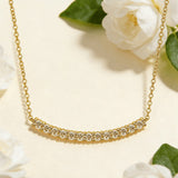 Bar Necklace 0.9CT Round D Color/Black/Champagne/Vivid Blue Moissanite S925 Plated Chain for Anniversary Chrisrmas Gift Daily