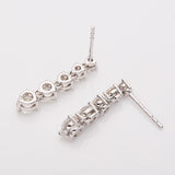 Moissanite Earrings Tassel Pendant Ear Stud Piercing  Ten Stones Round Shape 925 Sterling Silver Top Quality Wedding Jewelry