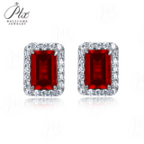 Customized Earrings Emerald Princess Ruby Sapphire Colombia Padparadscha S925 Styles Ear Studs for Thanksgiving Christmas Gift