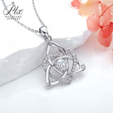 Heart-shaped Clover Necklace 925 Sterling Silver with Moissanite Round Cut VVS1 Jewelry Gift for Women’s Special Occasions