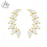 Earrings with 2.4CT D Color Marquise Cut Moissanite 925 Silver Plated White Yellow Rose Gold Ear Stud Women Fashion Daily Jewely