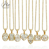 18K Gold Lab Grown Diamond Necklace Oval Princess Pear Marquise Radiant Heart Shape 2ct D Color Pendant Hypoallergenic Direct from Factory Daily & Office Wear Perfect Gift