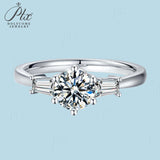 Three-Stone Round Moissanite Ring Women Only Gifts For Festivals And Anniversaries