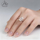 Diamond Ring Customize 2ct Emerald Cut 10K 14K 18K 925 Silver Proposal Band jewelry for Woman Hypoallergenic Birthday Gift