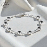 Moissanite Bracelet with 2.4CT D White/Black/Vivid Blue/Green Round Moissanite 925 Silver Plated Gold Women Man Party Gift Daily