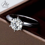 Classic 6 Prongs Setting Round Moissanite Solitaire Ring Women Only Gifts For Festivals And Anniversaries