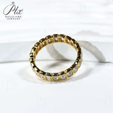 Moissanite Ring Full Eternity Engagement Ring Emerald Cut 18K 14K Gold Silver Band Wedding Band jewelry for Women Bezel Set