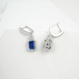 Emerald Cut 2.7-4CT Custom Earrings for Women Lab Grown Gemstones Ruby/Sapphire/Padparadscha Hypoallergenic Christmas Gift