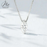 Necklace with 1/2/3CT D Color Marquise Cut Moissanite S925 Plated White Yellow Rose Gold Chain Engagement Daily Gift