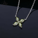 925 Sterling Silver D Color VVS1 Moissanite Four-leaf clover Necklace Daily Wear Gift-Giving