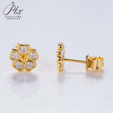 925 Sterling Silver with Hearts and Arrows Cut  Moissanite Small flower Earrings Lab-Grown Moissanite Gift-Giving