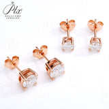 Classical Style 4 Claws Setting Round Brilliant Cut Moissanite Ear Studs D Color Moissanite Ear Jewelry