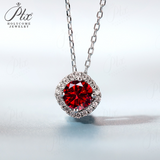 Moissanite Square-shaped Necklace Pendant Multicolor S925 Sterling Silver Gemstone Jewelry Women Wedding Anniversary Gift Party