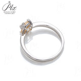 Flower Emerald Cut Moissanite Solitaire Ring Women Only Gifts For Festivals And Anniversaries
