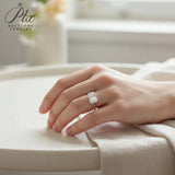 2ct Radiant Moissanite Ring High-Flash Center Stone Classic Minimalist Style Wedding Engagement Band Gift for Her