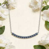 Bar Necklace 0.9CT Round D Color/Black/Champagne/Vivid Blue Moissanite S925 Plated Chain for Anniversary Chrisrmas Gift Daily