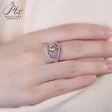 Vintage Pear Cut Champagne Moissanite Ring Women Only Gifts For Festivals And Anniversaries