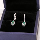 Total 4ct Green Oval Moissanite Drop Earrings with Certificate Passed Diamond Test Women 's Jewelry Christmas Gift S925 Silver