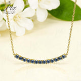 Bar Necklace 0.9CT Round D Color/Black/Champagne/Vivid Blue Moissanite S925 Plated Chain for Anniversary Chrisrmas Gift Daily