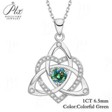 Heart-shaped Clover Necklace 925 Sterling Silver with Moissanite Round Cut VVS1 Jewelry Gift for Women’s Special Occasions