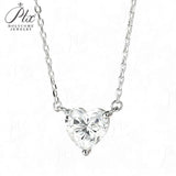 Love Heart Necklace with1/2/3CT D Color Moissanite S925 Plated White Yellow Rose Gold Chain for Woman Engagement Chrisrmas Charm