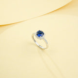 Gemstones Ring Round Shape Lab Grown Sapphire Padparadscha 925 Silver Proposal Wedding Band Hypoallergenic Anniversary Gift