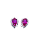 Lab Grown Gemstone Earrings Round/Heart/Heart/Pear Cuts Ruby/Sapphire 925 Silver Hypoallergenic Factory Direct Sales