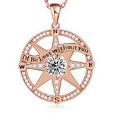 925 Sterling Silver Gold-Plated Octagonal Star Compass Pendant Necklace with D/VVS1 Grade Moissanite Exquisite Women's Jewelry