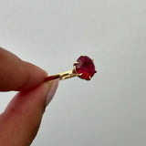 Customize Ring 6 Prongs Round Lab Grown Ruby Sapphire Columbia 925 Sterling Silver Wedding Engagement Band Charms Hypoallergenic