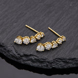 Moissanite Earrings Tassel Pendant Ear Stud Piercing  Ten Stones Round Shape 925 Sterling Silver Top Quality Wedding Jewelry