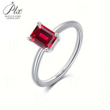 Emerald Cut Ring 1-10CT Moissanite&Ruby&Sapphire&Zambian 925 Sterling Silver Wedding Eternal Band Anniversary Gift Classical