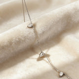 Tri-Pear Necklace with 3CT D Color Pear-shaped Moissanite S925 Plated White Yellow Rose Gold Chain Engagement Chrisrmas Daily