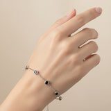 Moissanite Bracelet with 2.4CT D White/Black/Vivid Blue/Green Round Moissanite 925 Silver Plated Gold Women Man Party Gift Daily