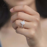 Pear Cut 1CT 925 Sterling Silver Half-Eternity Halo Moissanite Ring Women Only Gifts For Festivals And Anniversaries