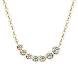 Seven-Round Bezel-Set Necklace with D Color Round Moissanite S925 Plated White Yellow Rose Gold Chain Engagement Chrisrmas Daily