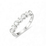 Diamond Eternity Ring with 0.7CT D Color Round Moissanite 10k 14k 18K Gold Plated 925 Silver for Women Wedding Engagement Jewely