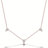 Tri-Pear Necklace with 3CT D Color Pear-shaped Moissanite S925 Plated White Yellow Rose Gold Chain Engagement Chrisrmas Daily