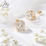 Lab Grown Diamond Earrings Set 18K Solid Gold Fine Jewelry Cushion Cut 1CT 2CT 4CT D VVS Lab Created Diamond Earrings Factory Direct Sale Daily Wear Fashion Jewelry Ideal Gift for Women
