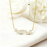 Moissanite Necklace with3CT D Color Asscher/Emerald Cut Moissanite S925Plated White Yellow Rose Gold Chain Engagement Daily Gift