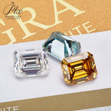 Wholesale Price Moissanite Stone Emerald Cut D Color Blue Green  VVS1 with GRA Certificate 0.5ct-10ct Gemstones