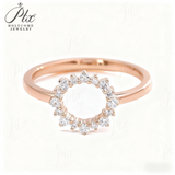 HMJ Ring Lab Grown Diamond 18K 14K 10K Gold Silver Band Sunflower Halo jewelry for Men Women No Fade Dazzling Fire Vintage