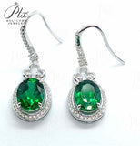 0.8-7CT Oval Cut Ruby/Sapphire/Colombian Emerald Earrings Lab-Grown Gemstone Jewelry Gift for Christmas Easter Hypoallergenic