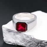 Moissanite Lab Grown Gemstone Ring Asscher Cut Moissanite Ruby Sapphire Colombian S925 Woman Man Anniversary Party Daily Charms