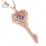 Moissanite Necklace Key D color 6.5mm 1ct  925 Sterling Silver Top Quality Pendant For Women Wedding/Anniversary Special Gift