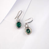 0.8-7CT Oval Cut Ruby/Sapphire/Colombian Emerald Earrings Lab-Grown Gemstone Jewelry Gift for Christmas Easter Hypoallergenic