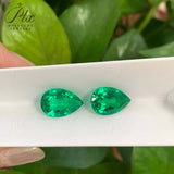 Bulk Multi-Size Pear-Shaped Colombian Lab-Grown Emeralds Brilliant And Dazzling Can Be Used As DIY Jewelry Materials A Top Choice For Exquisite Gifts