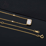 6×8mm Lab Grown Gemstone Emerald Cut Necklace D Color Ruby Sapphire Emerald VVS1 Clarity Banquet Anniversary