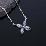 925 Sterling Silver D Color VVS1 Moissanite Four-leaf clover Necklace Daily Wear Gift-Giving