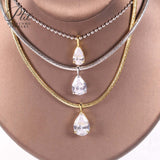 8-16 CT Custom Necklace Pear Cut Moissanite White 925 Sterling Silver Jewelry High-Quality Premium Christmas Gift Hypoallergenic